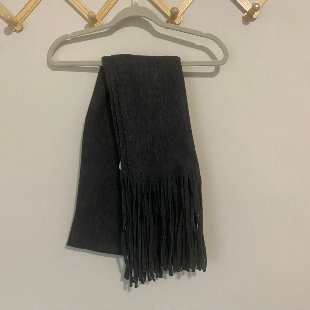 NWT Lucky Brand Gray Soft Scarf with Fringe/Tassel Ends